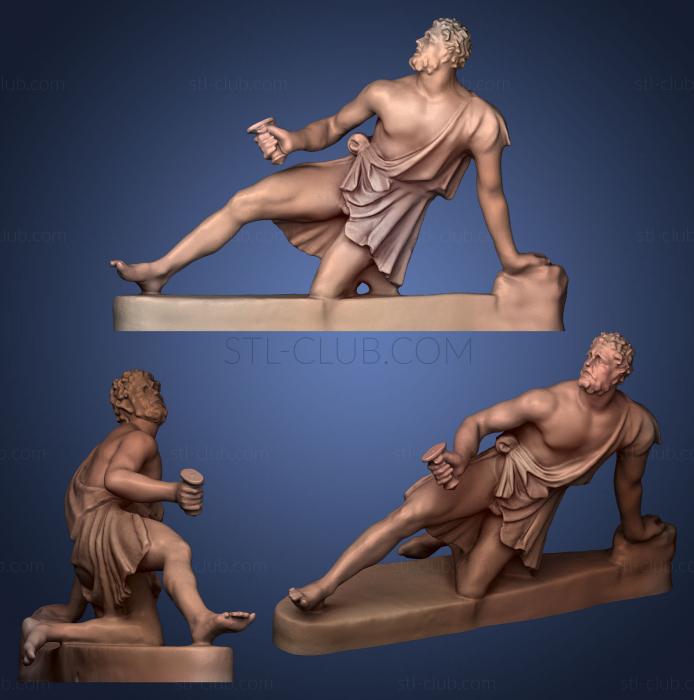 3D model Gaul kneeling (STL)